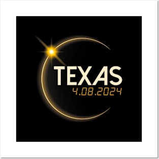 Texas Total Solar Eclipse April 8 2024 Texas Solar Eclipse Posters and Art